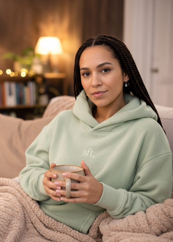 Relaxing at home with warm lighting